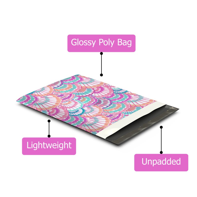 Pro Supply Global 10x13 (100) Summer Seashell Summer Designer Poly Mailers Waterproof Self Sealing Tear Resistant Polymailers Shipping Envelopes Premium Printed Bags For Small Businesses - Image 3